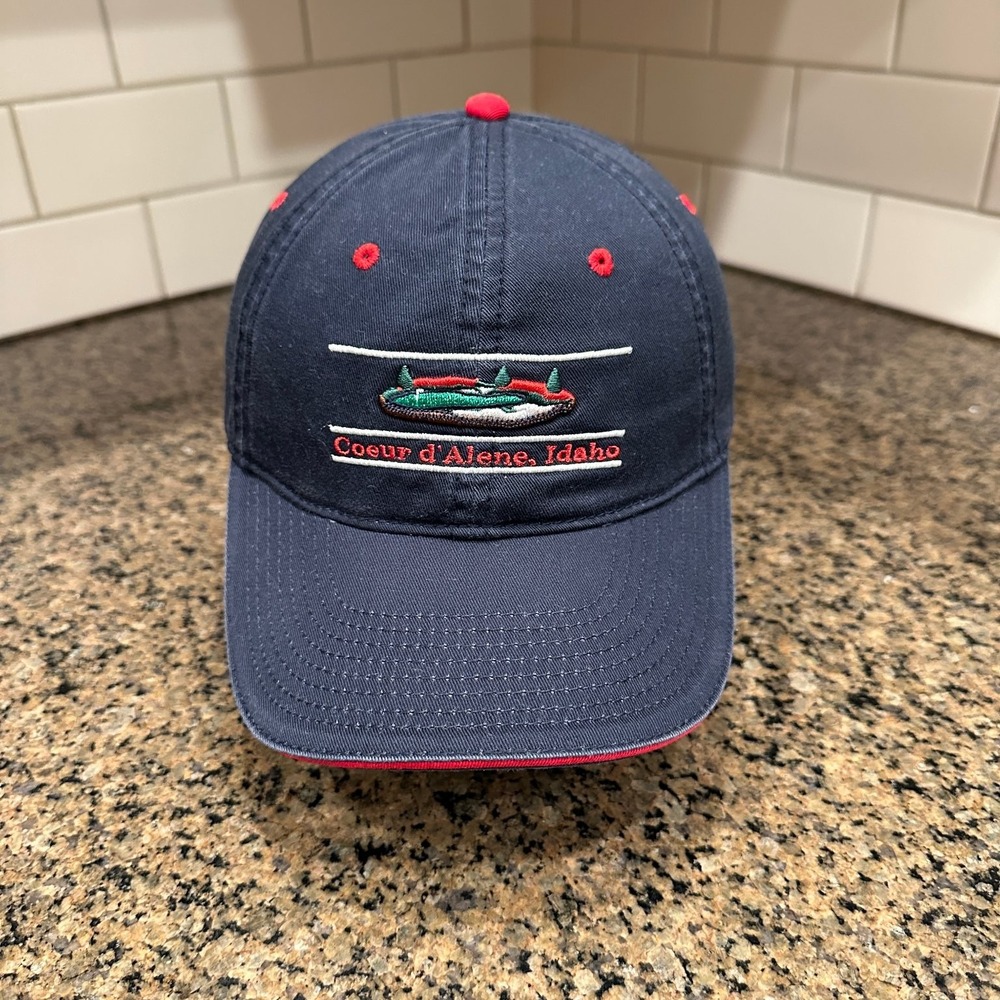 Coeur d'Alene Idaho Golf Course The Game Hat Strap Back Men OS Blue Cotton